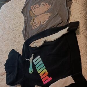 Pumpa girls hoodie S, Carter's kids butterfly shirt 6